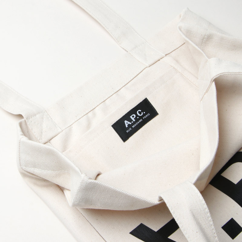 A.P.C.(ڡ) TOTE LAURE BLACK LOGO DENIM NATURAL