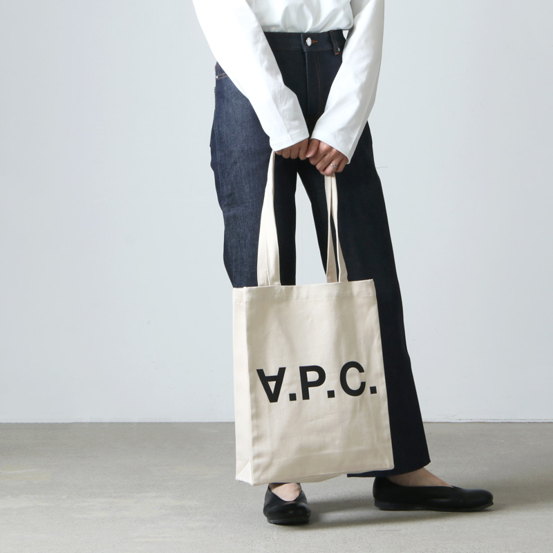 A.P.C. (アーペーセー) TOTE LAURE BLACK LOGO DENIM NATURAL / トートバッグ