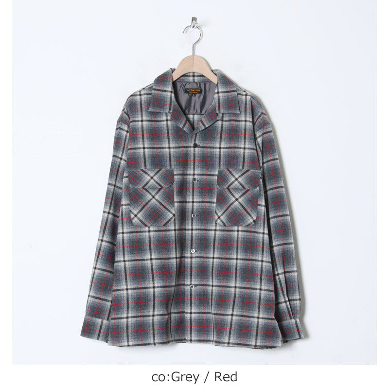 A VONTADE( ܥ󥿡) Wool Plaid Open Shirts