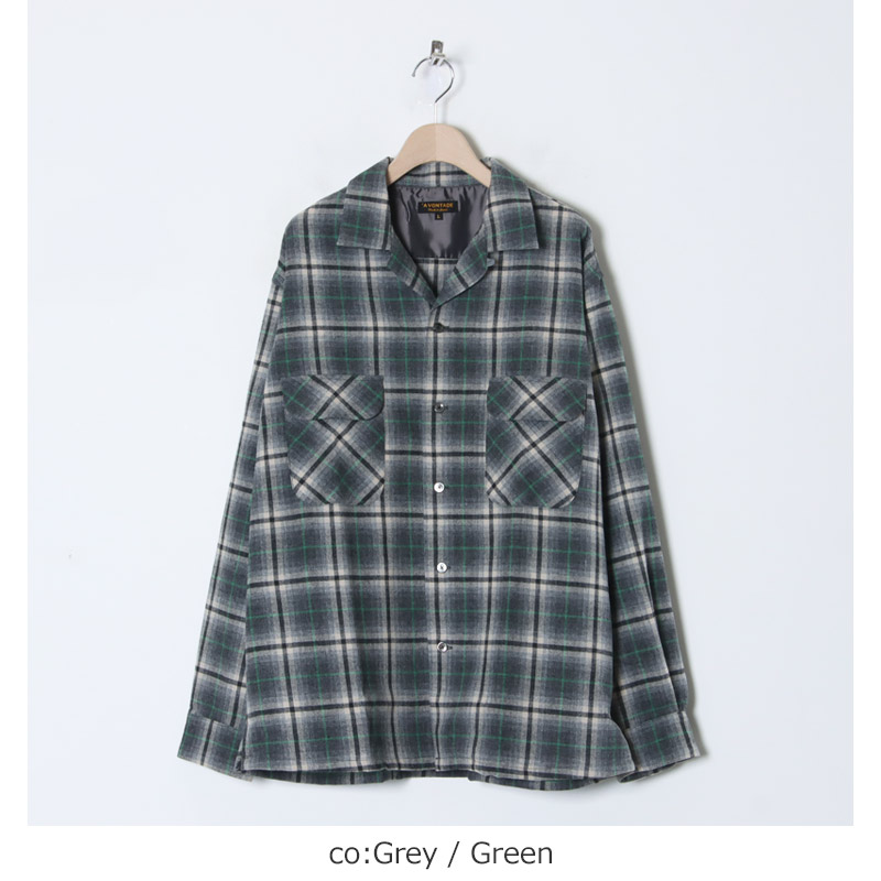A VONTADE( ܥ󥿡) Wool Plaid Open Shirts