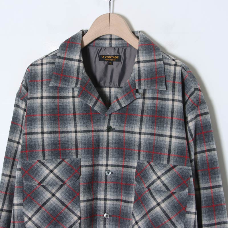 A VONTADE( ܥ󥿡) Wool Plaid Open Shirts