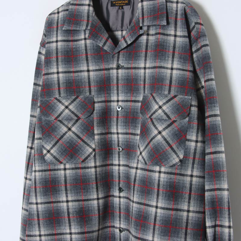 A VONTADE( ܥ󥿡) Wool Plaid Open Shirts