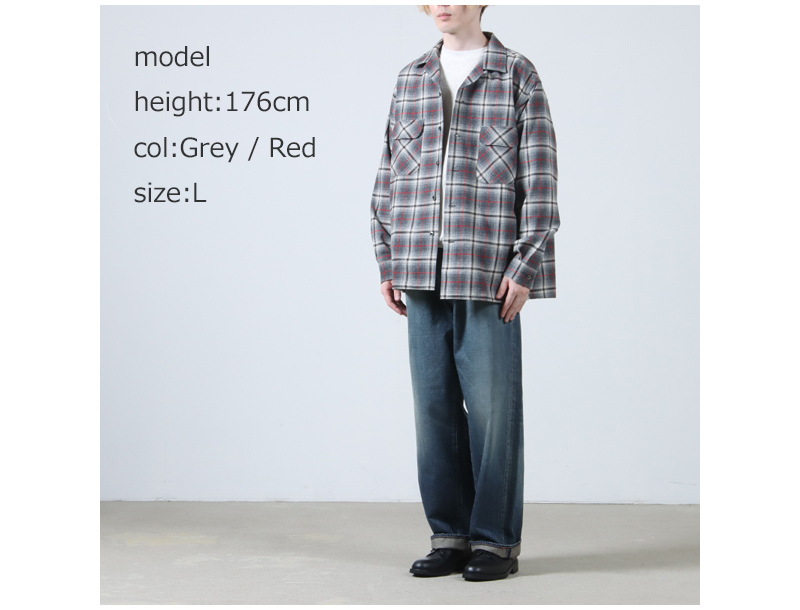 A VONTADE( ܥ󥿡) Wool Plaid Open Shirts