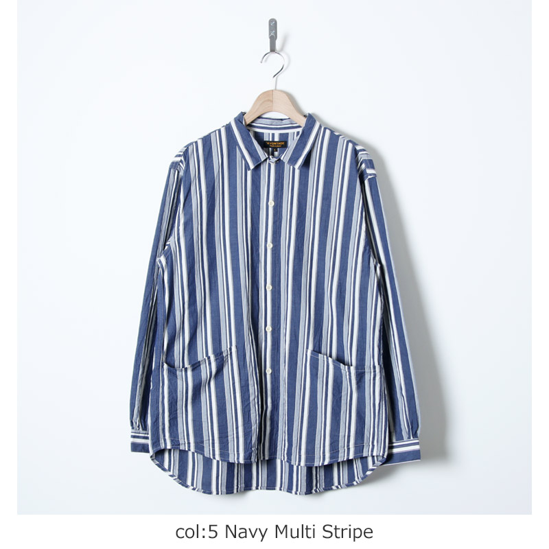 A VONTADE(�� �ܥ󥿡���) Gardener Apron Shirts LS Organic Cotton Hard Twist Stripe