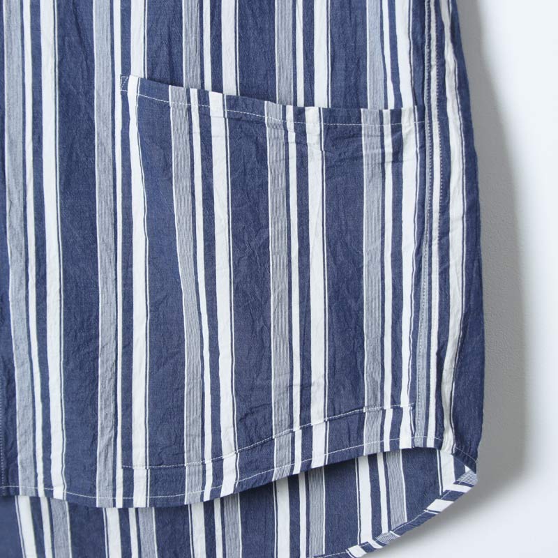 A VONTADE(�� �ܥ󥿡���) Gardener Apron Shirts LS Organic Cotton Hard Twist Stripe