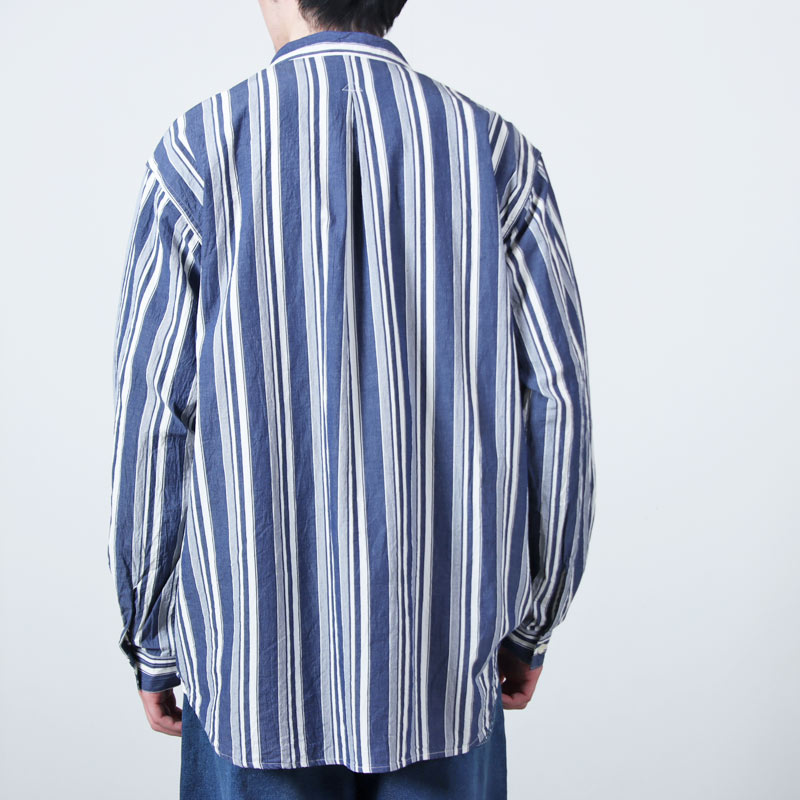 A VONTADE(�� �ܥ󥿡���) Gardener Apron Shirts LS Organic Cotton Hard Twist Stripe