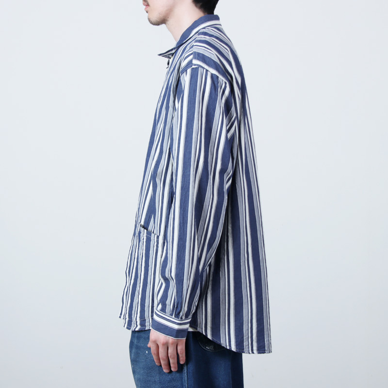 A VONTADE(�� �ܥ󥿡���) Gardener Apron Shirts LS Organic Cotton Hard Twist Stripe