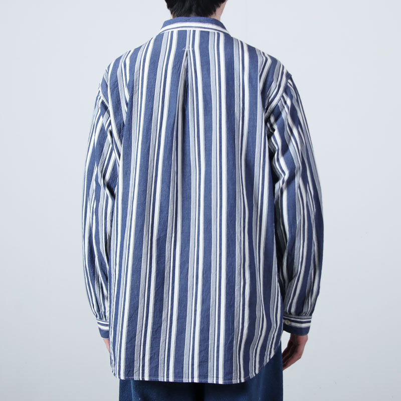 A VONTADE(�� �ܥ󥿡���) Gardener Apron Shirts LS Organic Cotton Hard Twist Stripe
