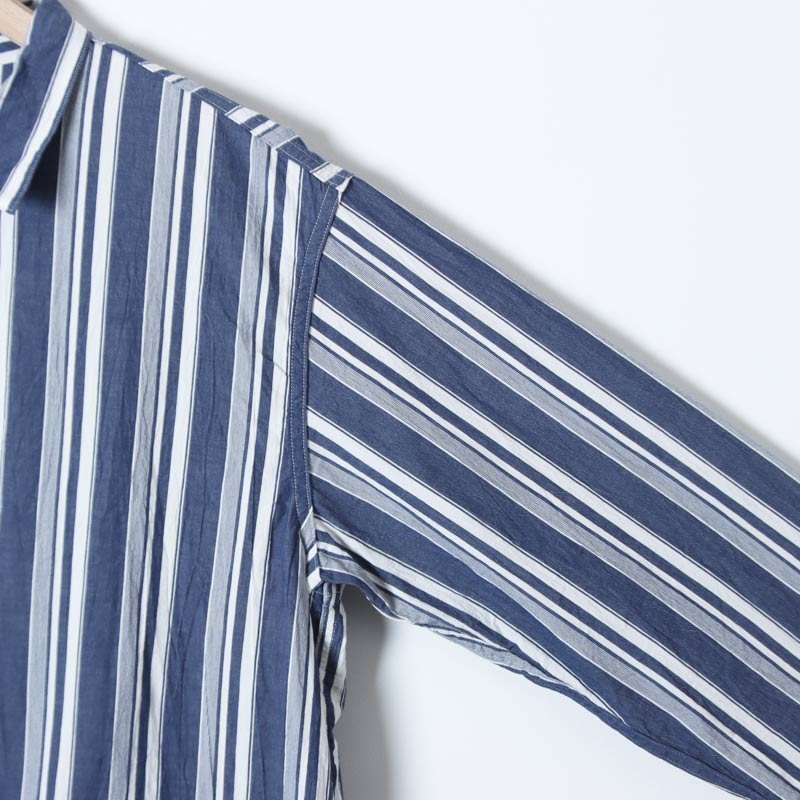 A VONTADE(�� �ܥ󥿡���) Gardener Apron Shirts LS Organic Cotton Hard Twist Stripe