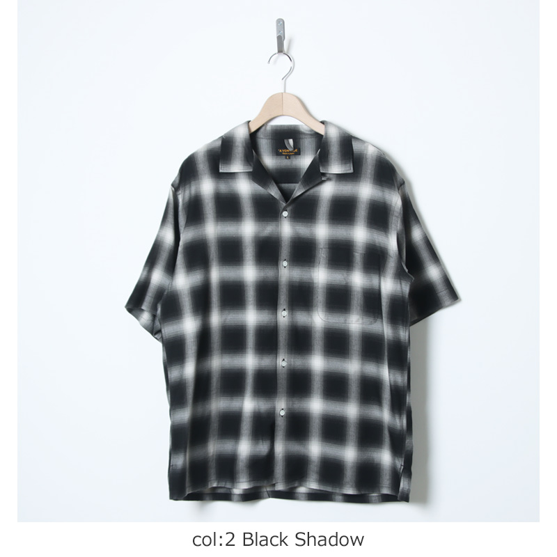 A VONTADE(�� �ܥ󥿡���) Open Collar Shirts SS Cotton/Rayon Shadow Check