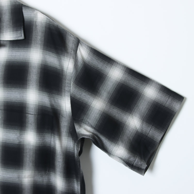 A VONTADE(�� �ܥ󥿡���) Open Collar Shirts SS Cotton/Rayon Shadow Check