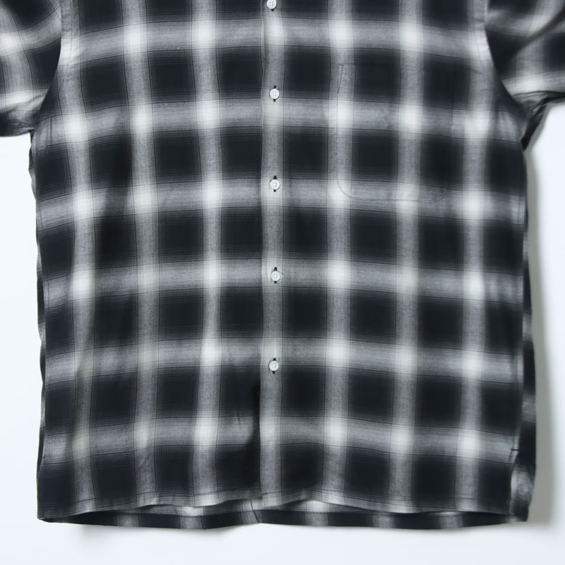 A VONTADE(�� �ܥ󥿡���) Open Collar Shirts SS Cotton/Rayon Shadow Check