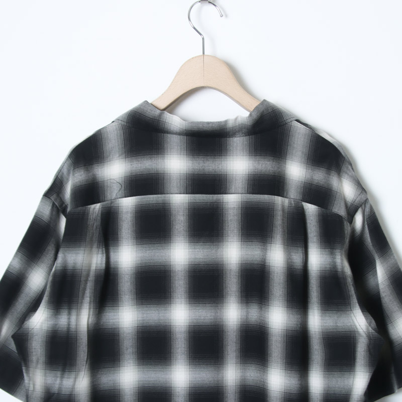 A VONTADE(�� �ܥ󥿡���) Open Collar Shirts SS Cotton/Rayon Shadow Check