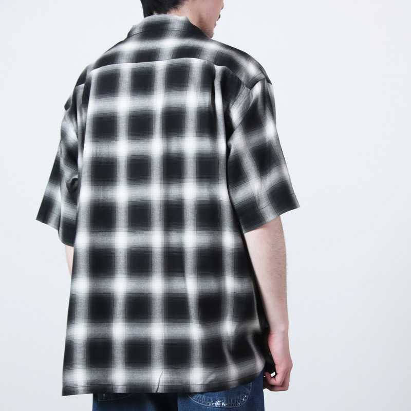 A VONTADE(�� �ܥ󥿡���) Open Collar Shirts SS Cotton/Rayon Shadow Check