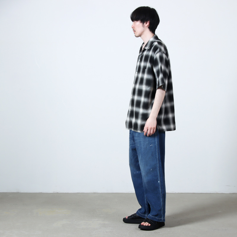 A VONTADE(�� �ܥ󥿡���) Open Collar Shirts SS Cotton/Rayon Shadow Check