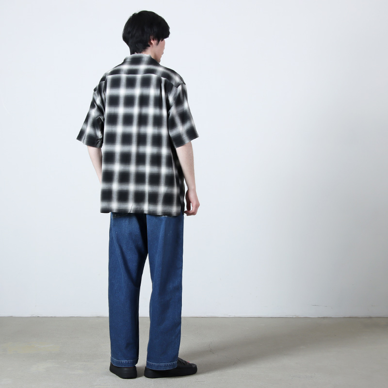 A VONTADE(�� �ܥ󥿡���) Open Collar Shirts SS Cotton/Rayon Shadow Check