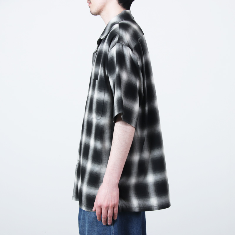A VONTADE(�� �ܥ󥿡���) Open Collar Shirts SS Cotton/Rayon Shadow Check