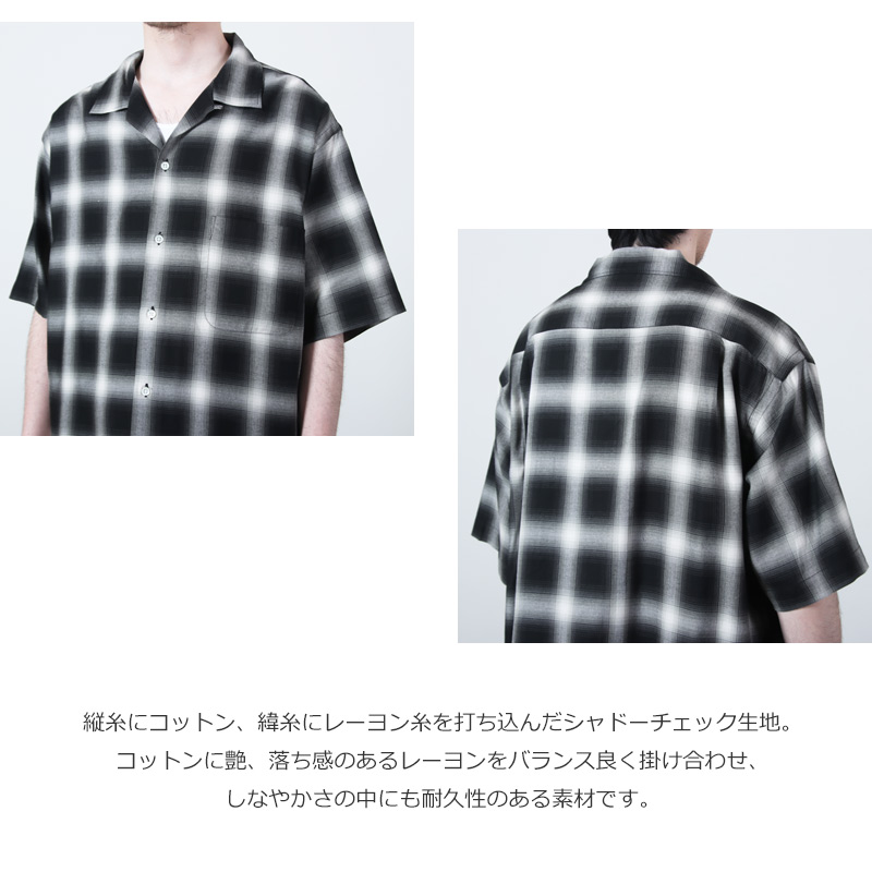 A VONTADE(�� �ܥ󥿡���) Open Collar Shirts SS Cotton/Rayon Shadow Check