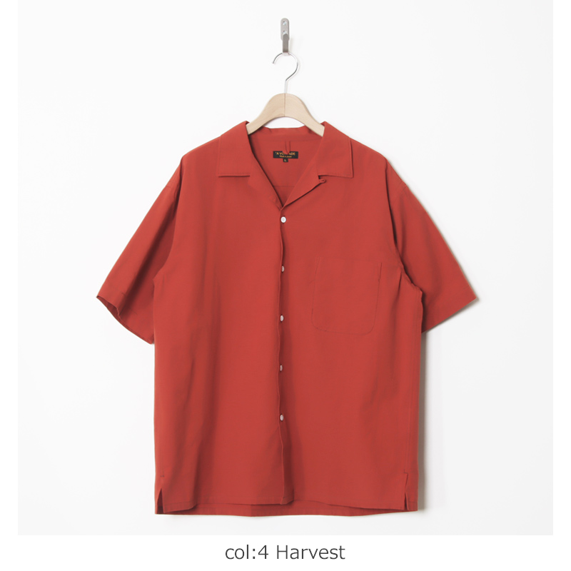 A VONTADE(�� �ܥ󥿡���) Open Collar Shirts SS Cotton/Linen Hard Twist Weaher
