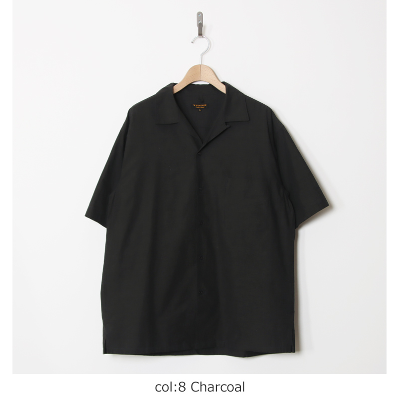 A VONTADE(�� �ܥ󥿡���) Open Collar Shirts SS Cotton/Linen Hard Twist Weaher