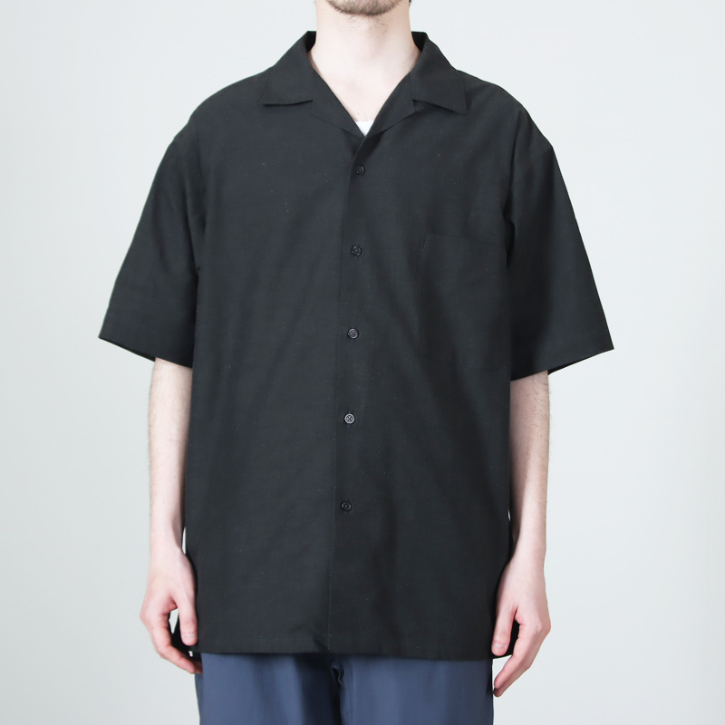 A VONTADE(�� �ܥ󥿡���) Open Collar Shirts SS Cotton/Linen Hard Twist Weaher