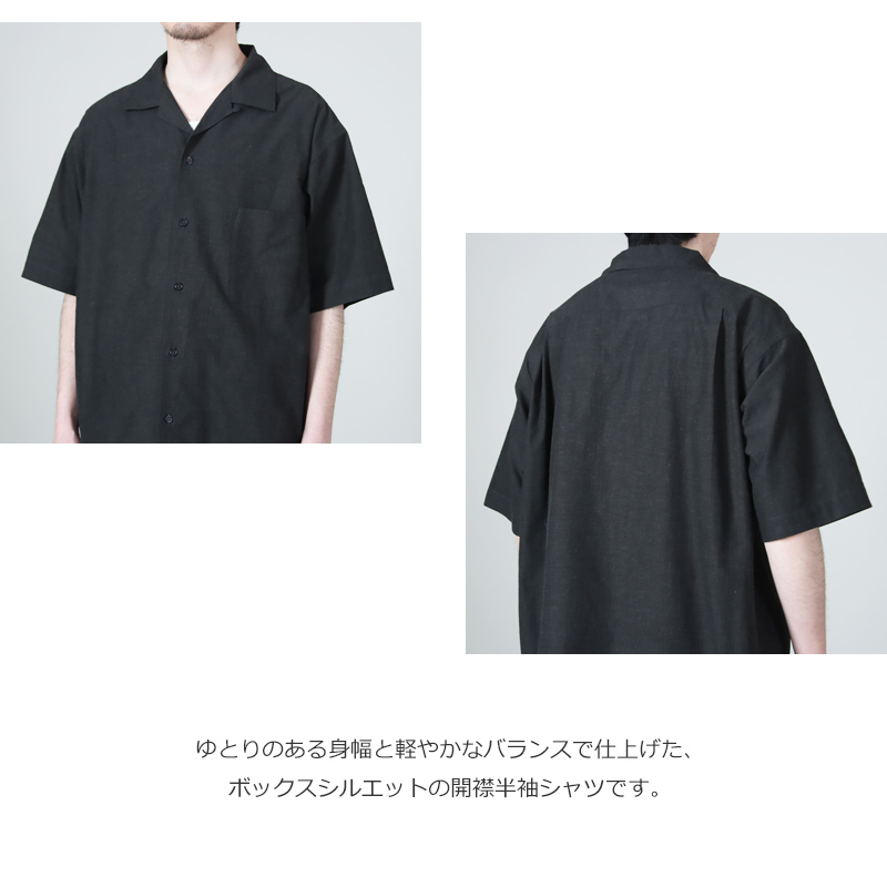 A VONTADE(�� �ܥ󥿡���) Open Collar Shirts SS Cotton/Linen Hard Twist Weaher