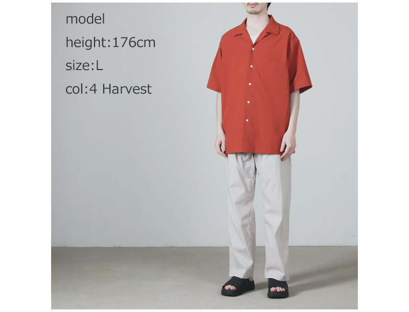 A VONTADE(�� �ܥ󥿡���) Open Collar Shirts SS Cotton/Linen Hard Twist Weaher