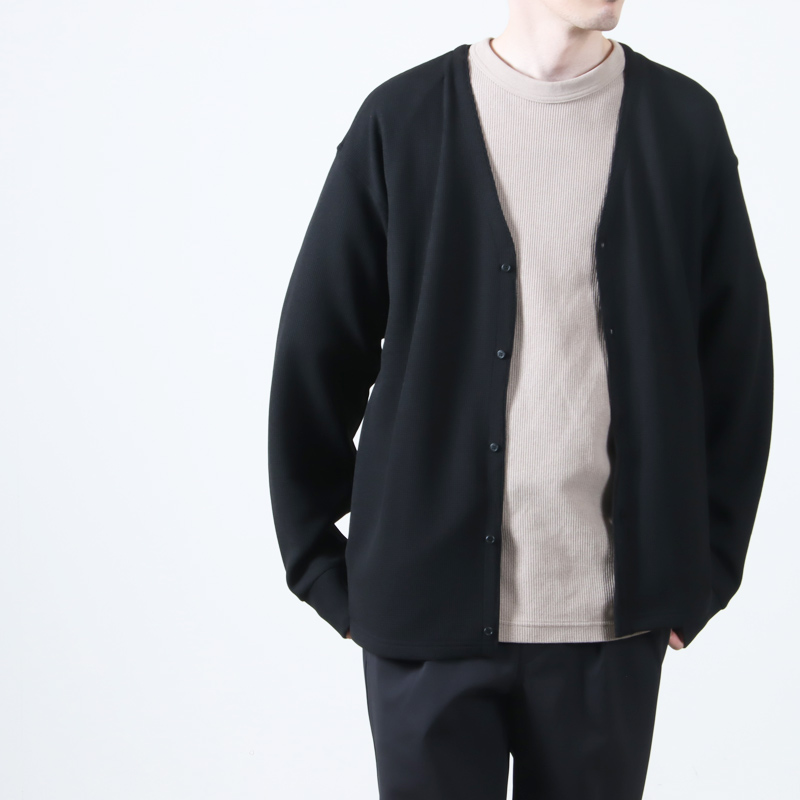 AXESQUIN() QD ECO WAFFLE CARDIGAN