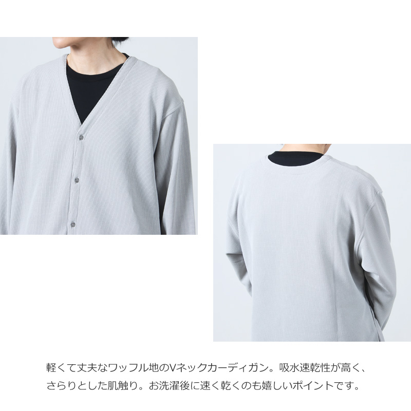 AXESQUIN() QD ECO WAFFLE CARDIGAN