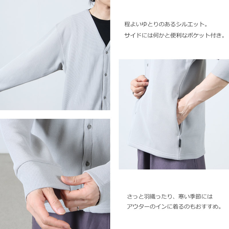AXESQUIN() QD ECO WAFFLE CARDIGAN