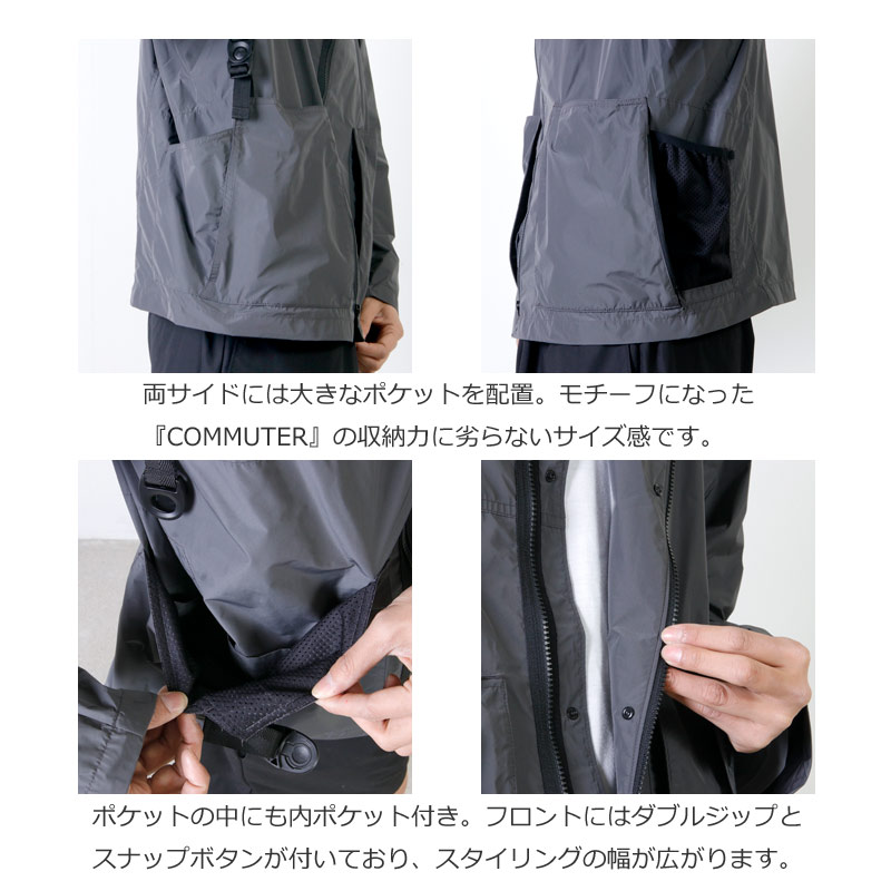 身幅約60㎝着丈約68㎝BACH garments COMMUTER Jacket with Hood