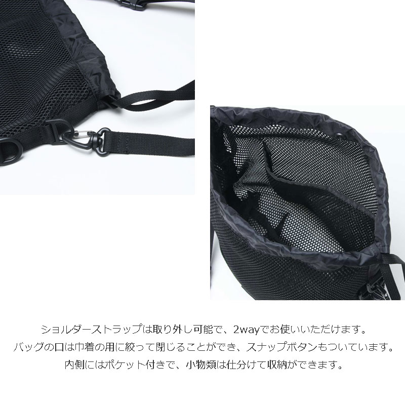 bagjack(Хåå) MESH DRAW STRING BAG SMALLPOLYESTER DOUBLE SIDE AIR MESH