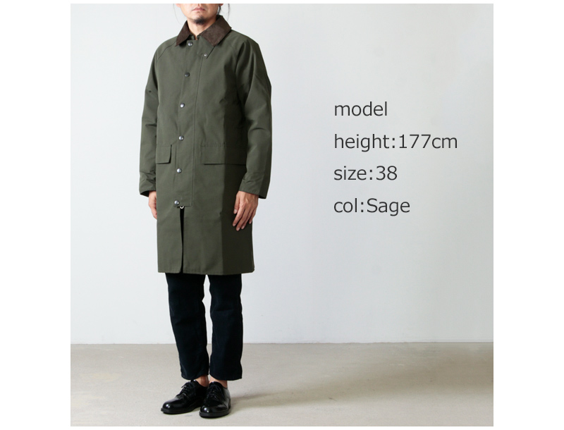 メール便対応！ BARBOUR NEW BURGHLEY 2 LAYER SAGE 38 - ステンカラー