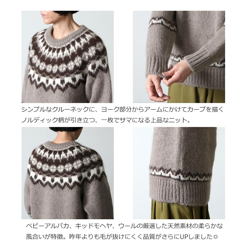 安心の定価販売 】 BATONER バトナー MOHAIR NORDIC CREW NECK ニット