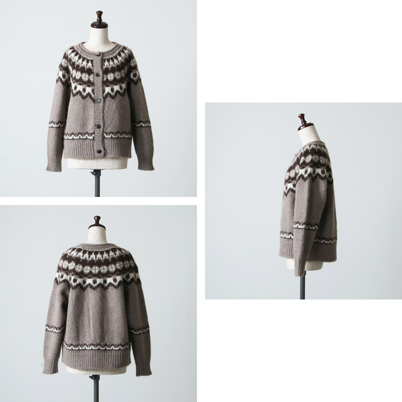 BATONER (バトナー) MOHAIR NORDIC CREW NECK CARDIGAN / モヘア ...