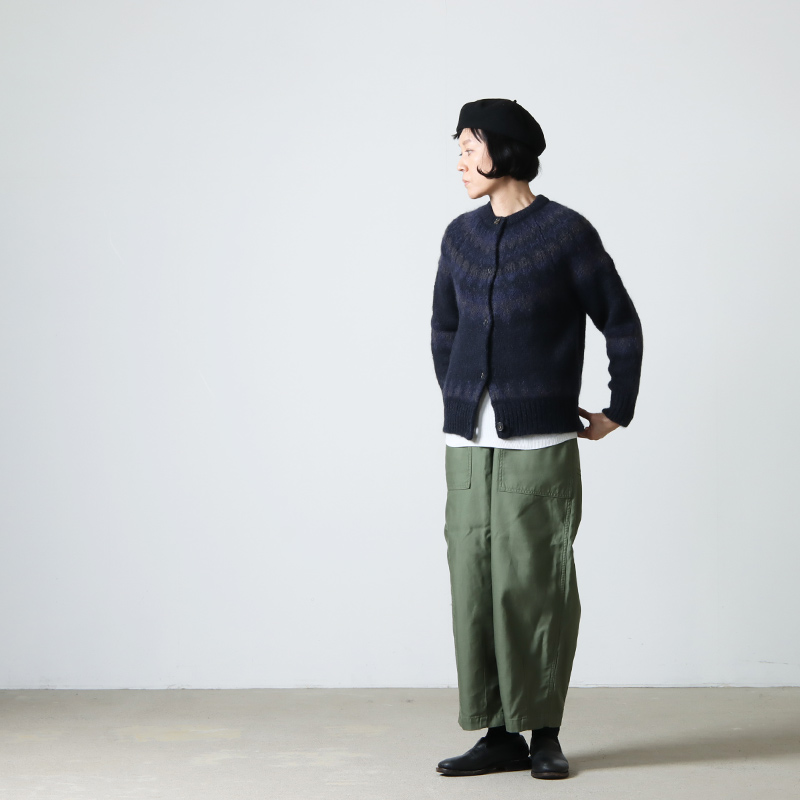 BATONER(Хȥʡ) MOHAIR NORDIC CREW NECK CARDIGAN