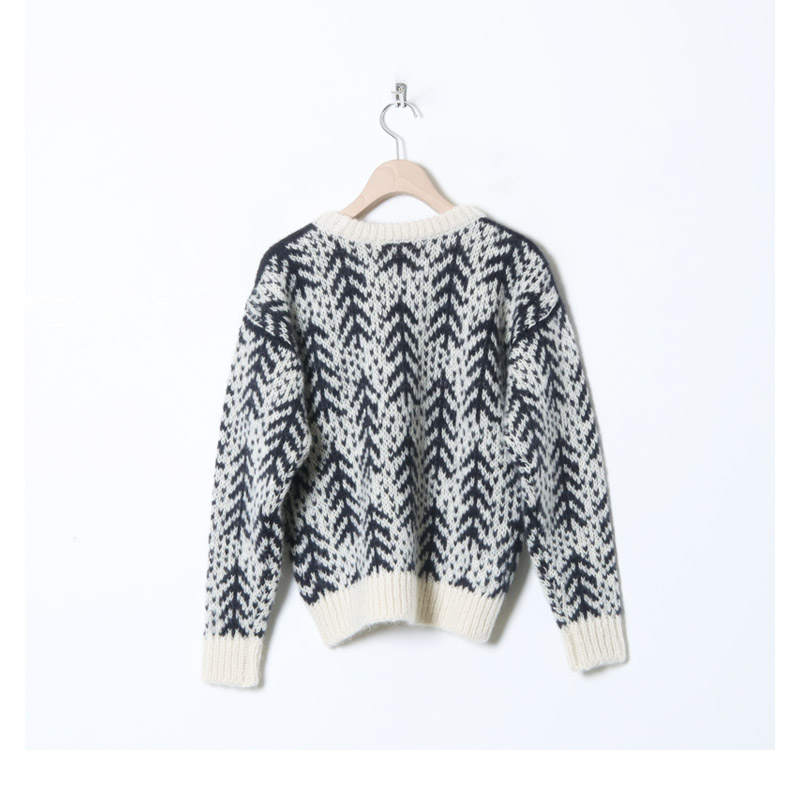 BATONER(Хȥʡ) women CEDER JACQUARD MOHAIR CREW NECK