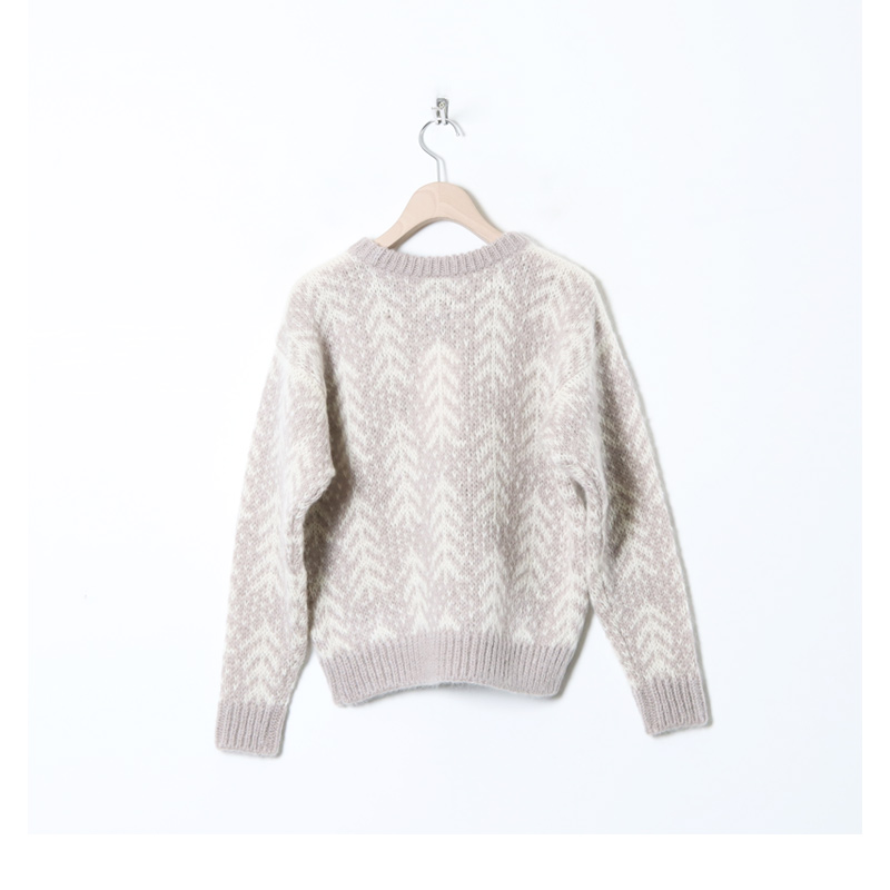 BATONER(Хȥʡ) women CEDER JACQUARD MOHAIR CREW NECK