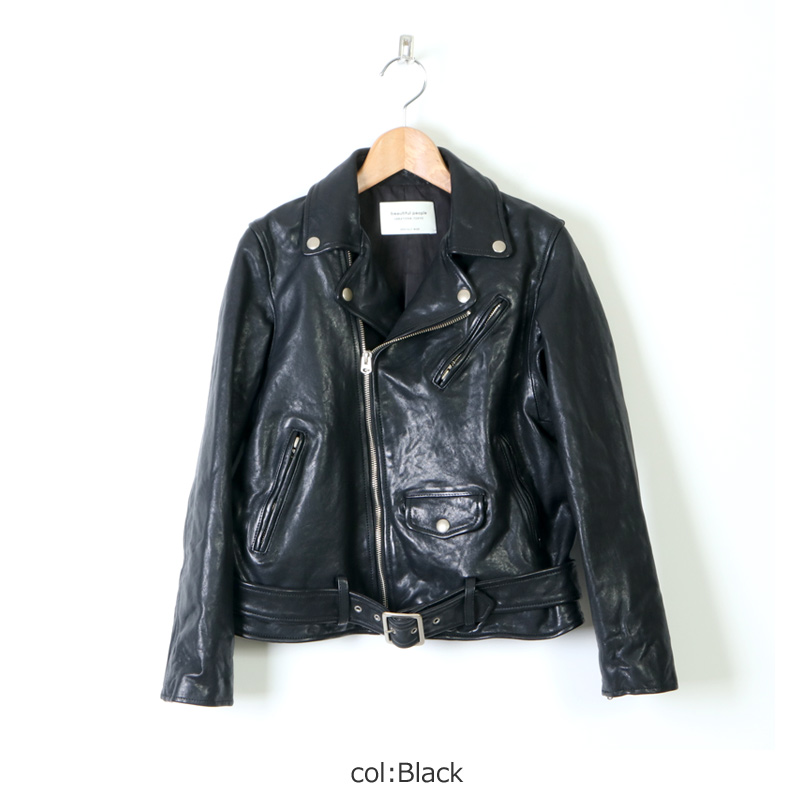 beautiful people (ビューティフルピープル) shrink leather riders jacket / シュリンクレザーライダース ジャケット