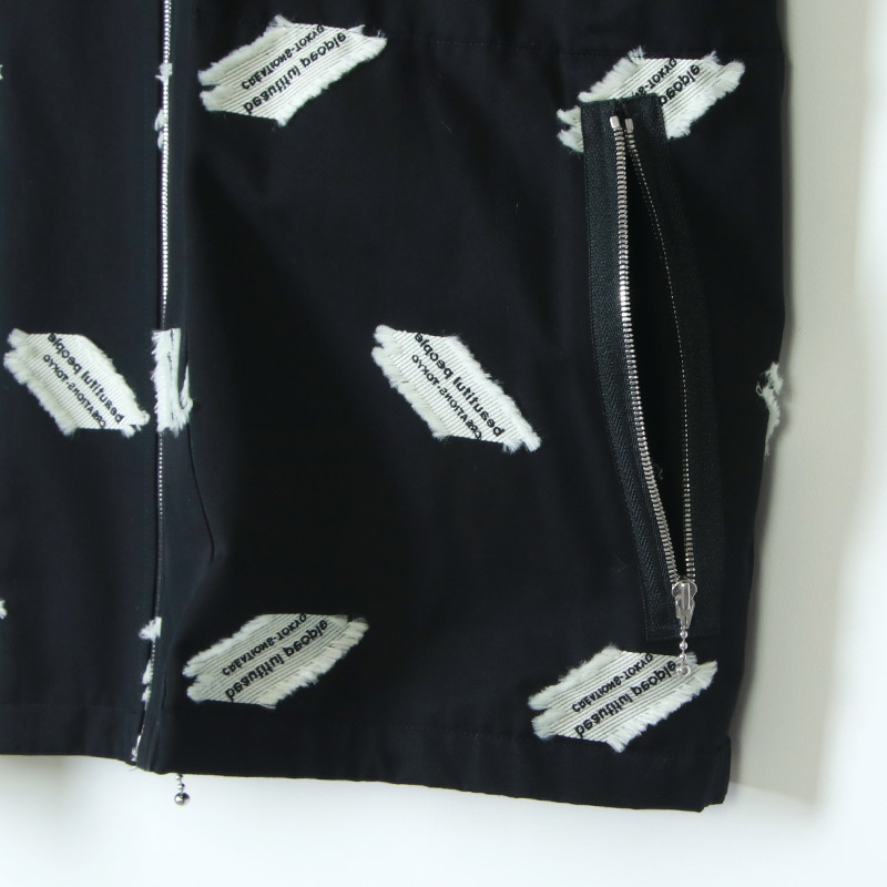 beautiful people(ӥ塼ƥեԡץ) logo jacquard cloth zip up shirt