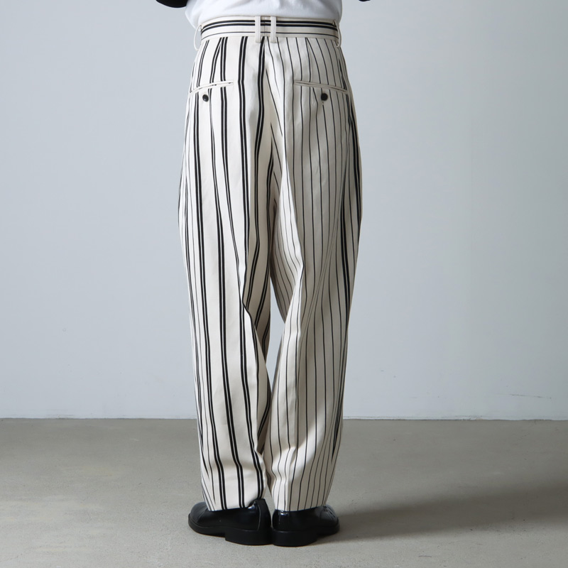 beautiful people (ビューティフルピープル) cotton linen stripe one tuck taperedpants /  コットンリネンストライプワンタックテーパードパンツ