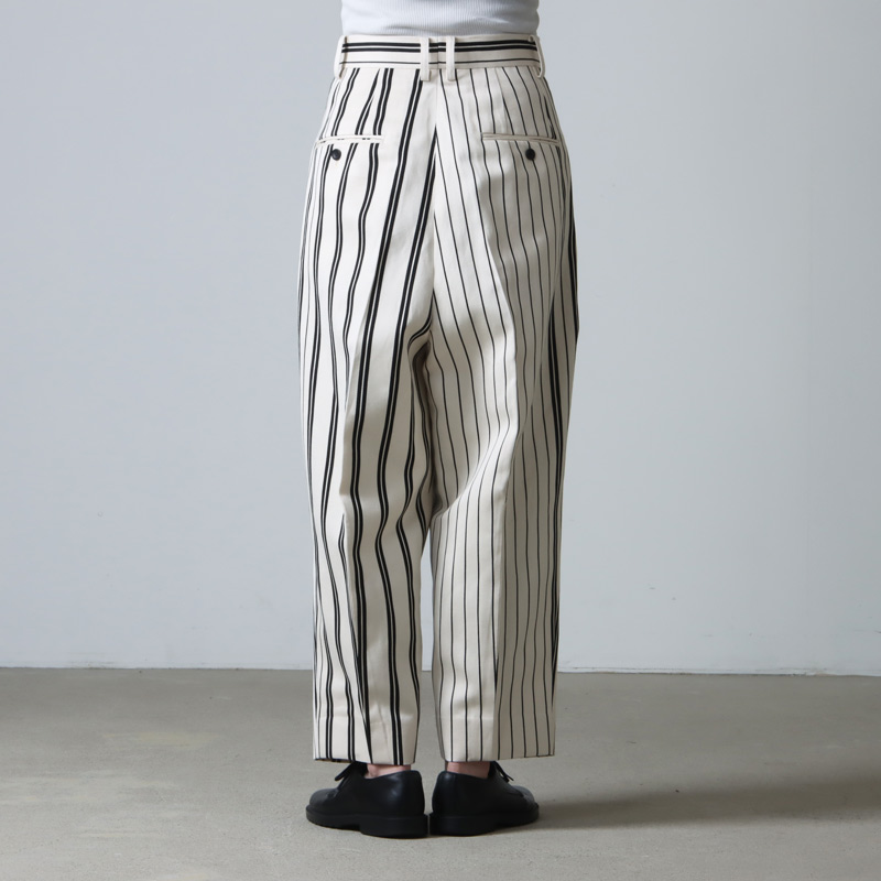 beautiful people(ӥ塼ƥեԡץ) cotton linen stripe one tuck taperedpants