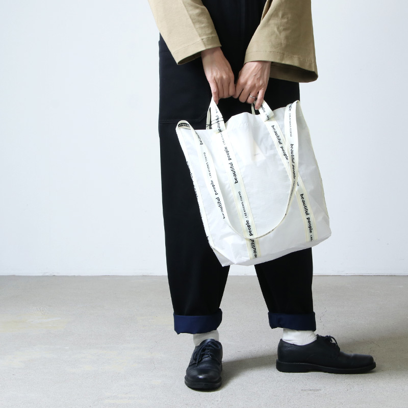 beautiful people(ӥ塼ƥեԡץ) sail cloth logo tapeshoulder bag  white-black