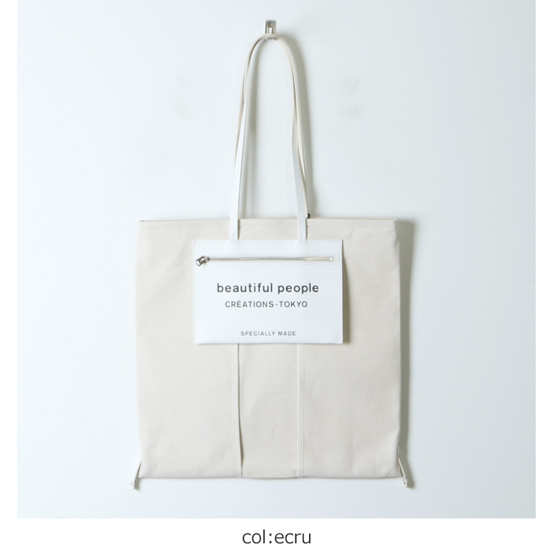 Beautiful People ビューティフルピープル Lining Logo Pocket Tote Bag ライニングロゴポケットトート バッグ