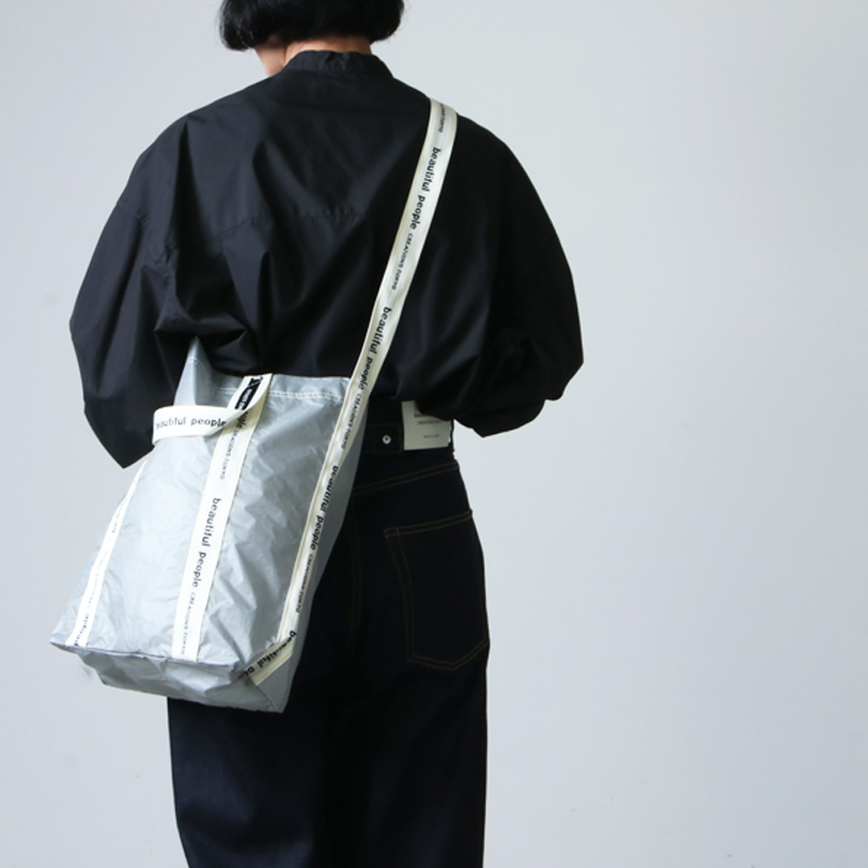 beautiful people (ビューティフルピープル) sail cloth logo tape shoulder bag /  サイルクロスロゴテープショルダーバッグ