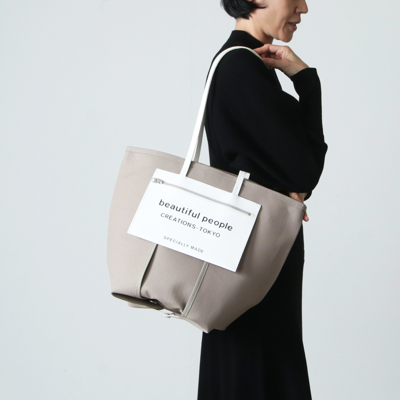 beautiful people (ビューティフルピープル) lining logo pocket tote