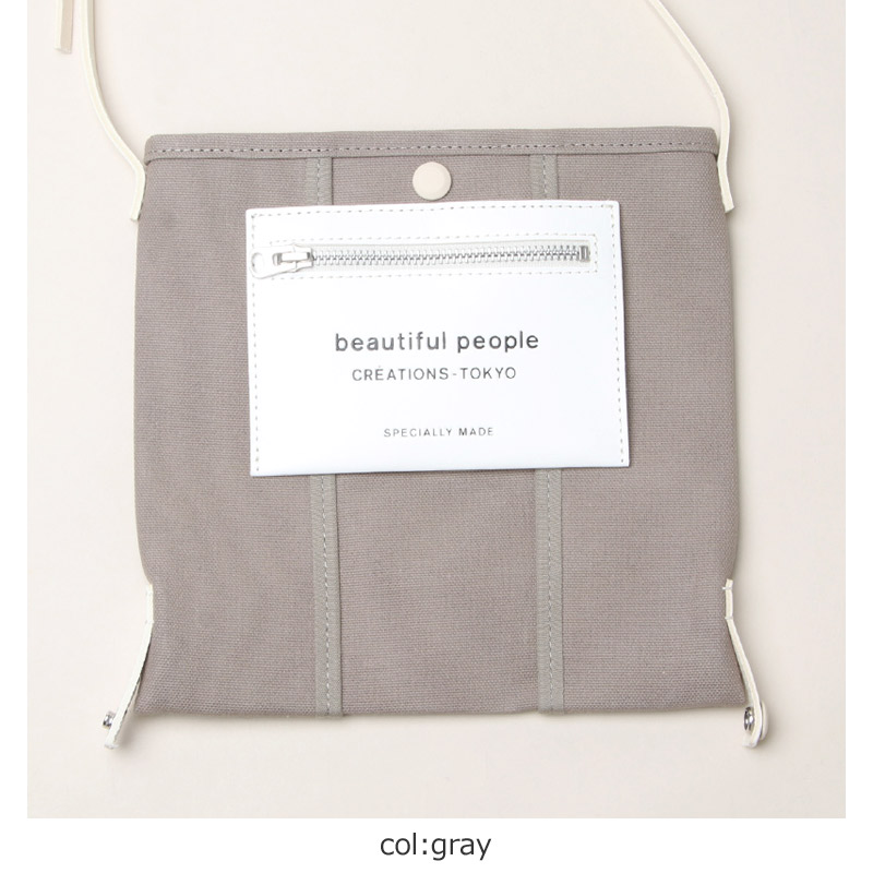 beautiful people (ビューティフルピープル) lining logo pocketmini shoulder bag /  ライニングロゴポケットミニショルダーバッグ