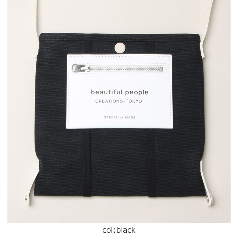 beautiful people (ビューティフルピープル) lining logo pocketmini shoulder bag /  ライニングロゴポケットミニショルダーバッグ