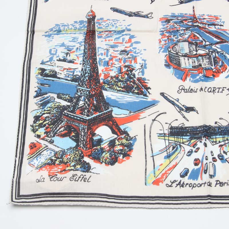 BINDU(ӥɥ) Bandana Cotton Voile / Paris Map -Natural Type