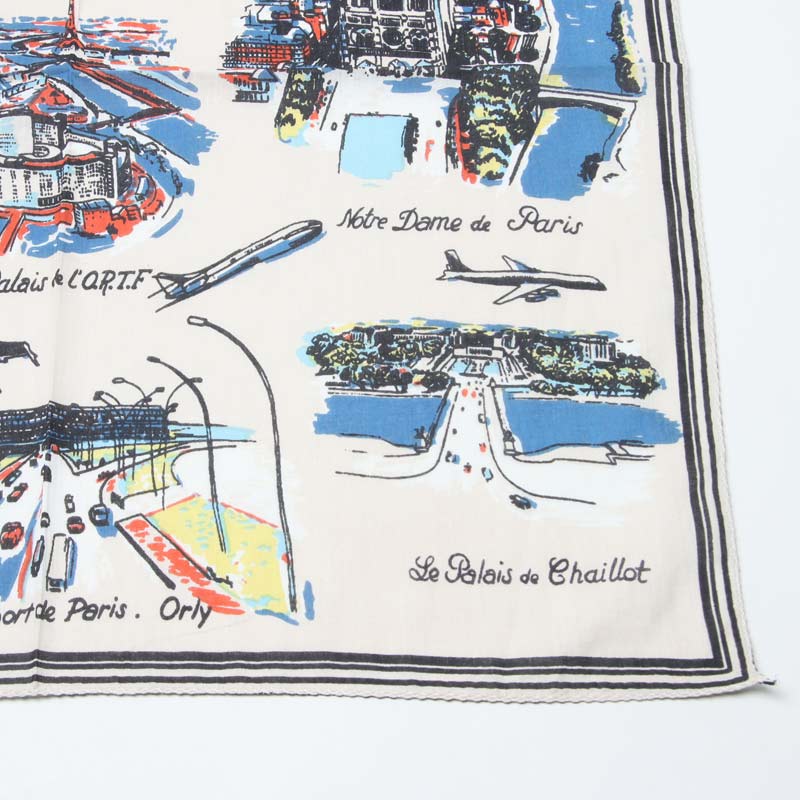 BINDU(ӥɥ) Bandana Cotton Voile / Paris Map -Natural Type
